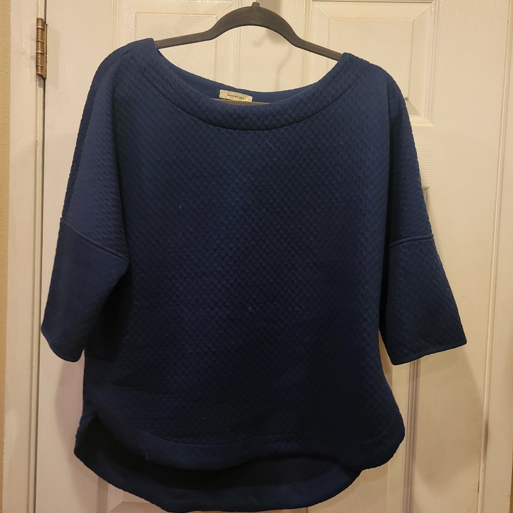 Max Studio Navy Knit Top, Womens Size M